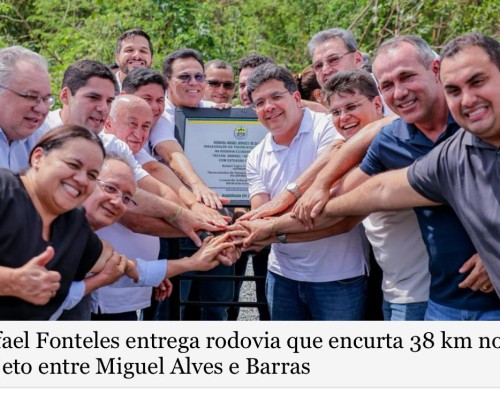 Governador Rafael Fonteles entrega rodovia que encurta 38 KM no trajeto Miguel Alves e Barras